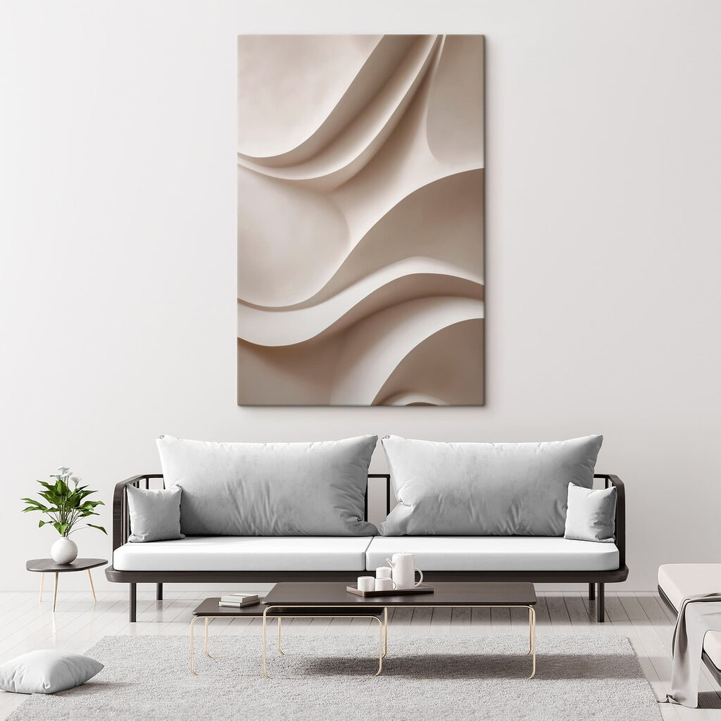 White wall with wavy lines