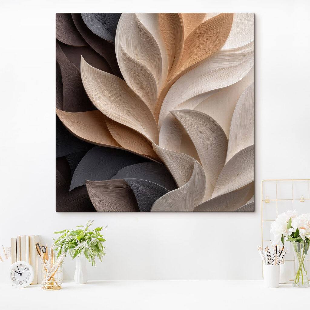 Flowing leaves in natural tones