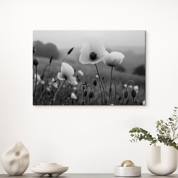 Delicate blooms in serene landscape