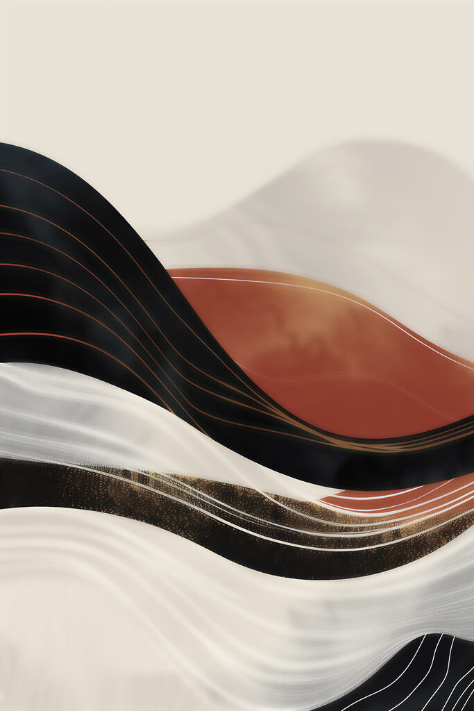 Black and white wavy lines
