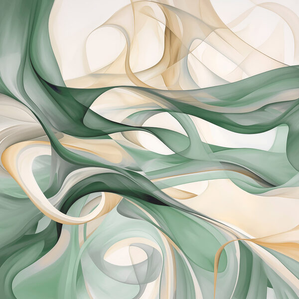 Green and white swirls