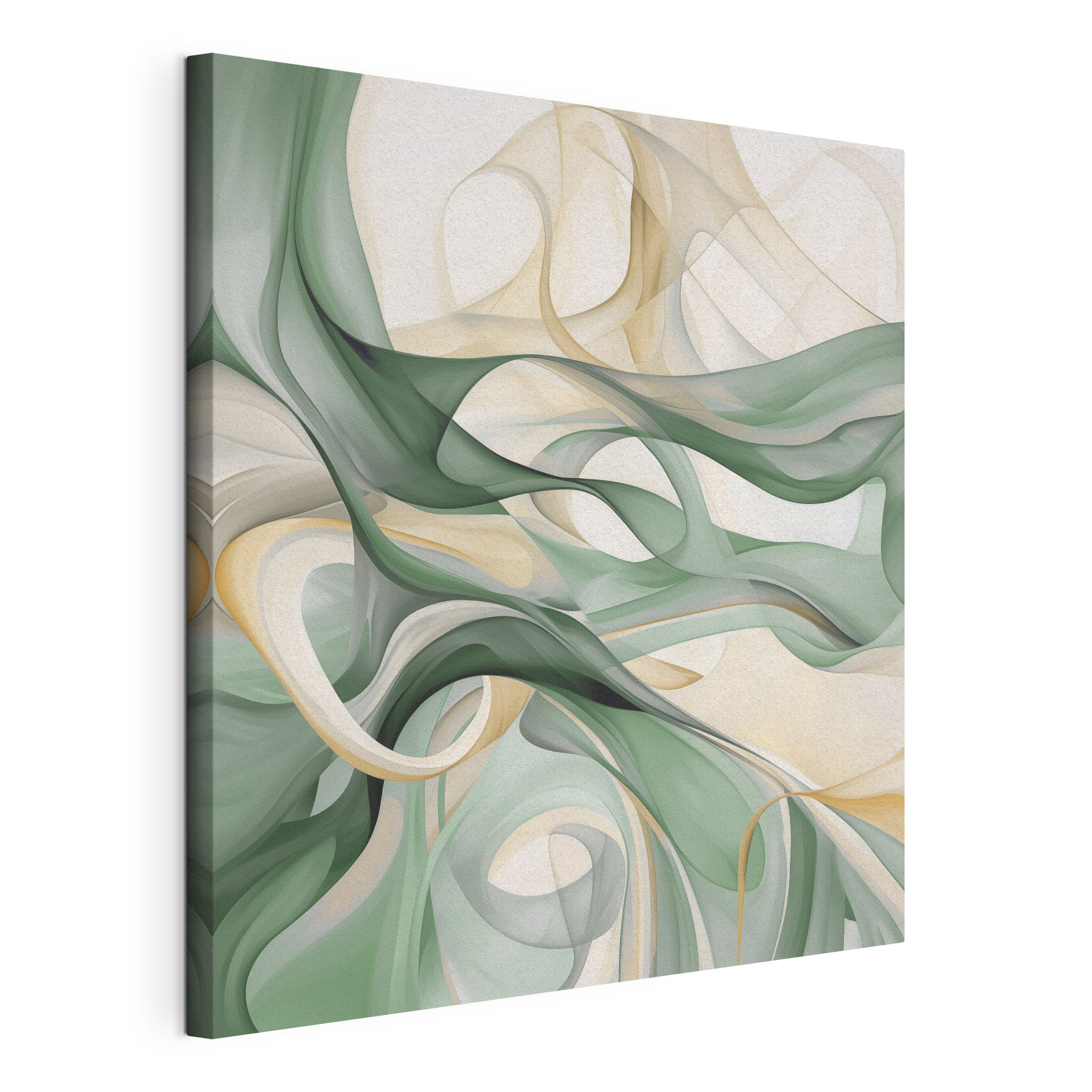 Green and white swirls