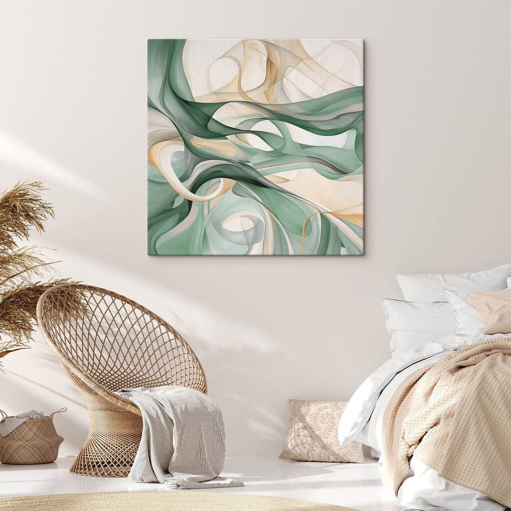 Green and white swirls