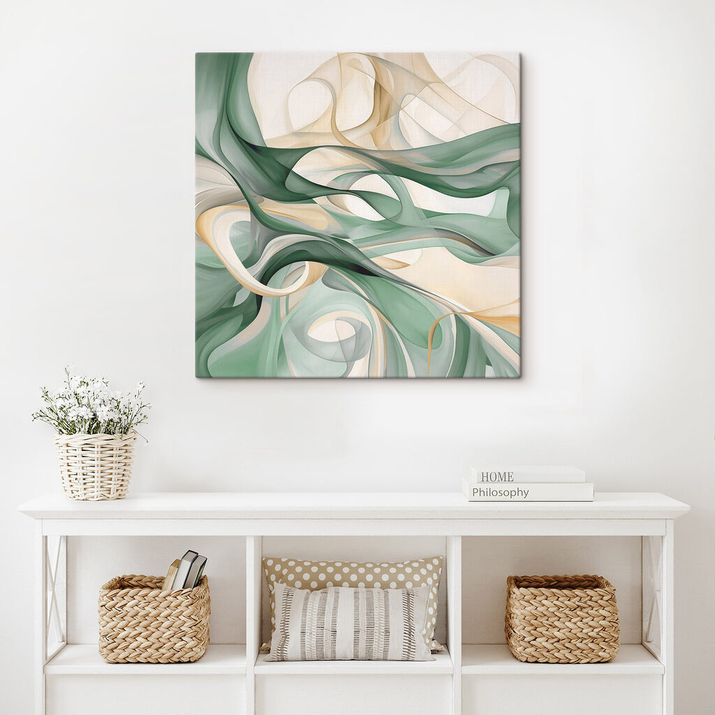 Green and white swirls