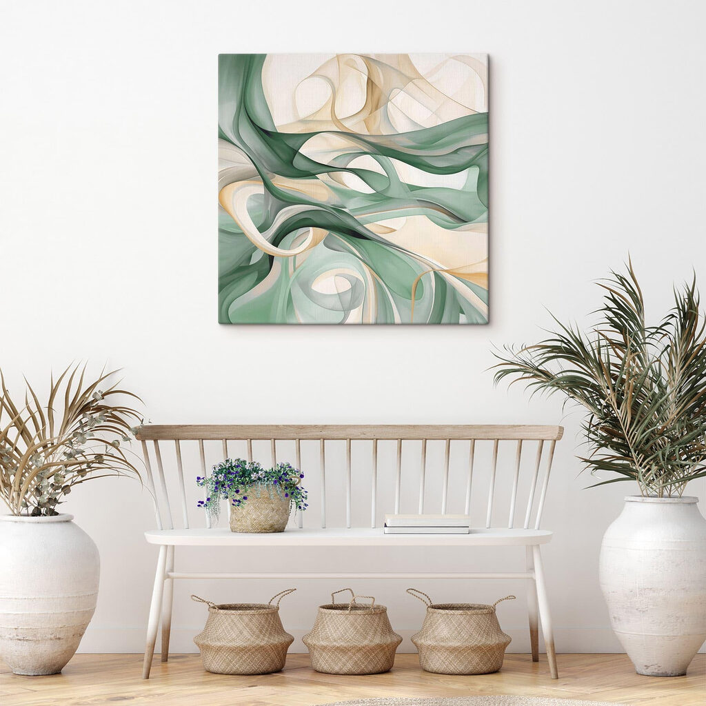 Green and white swirls