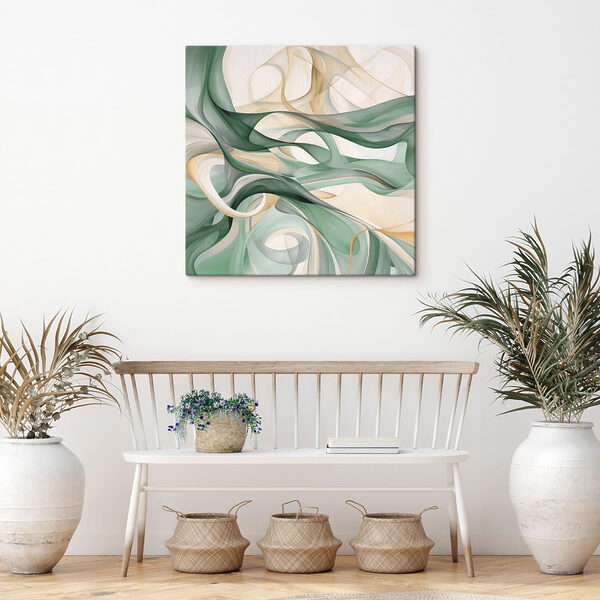 Green and white swirls