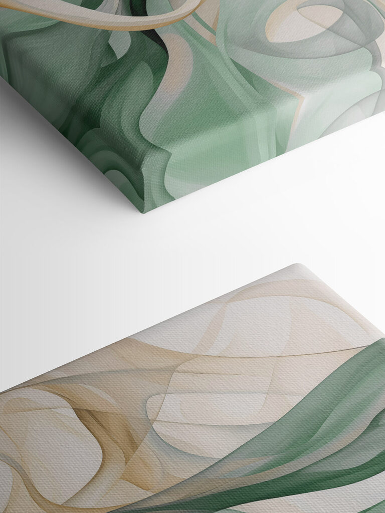 Green and white swirls