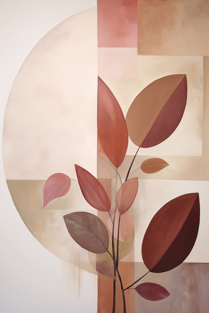Painting of a plant with leaves
