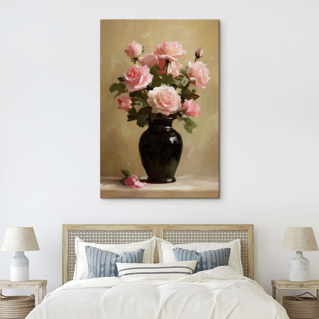 Vase with pink flowers Vase with pink flowers
