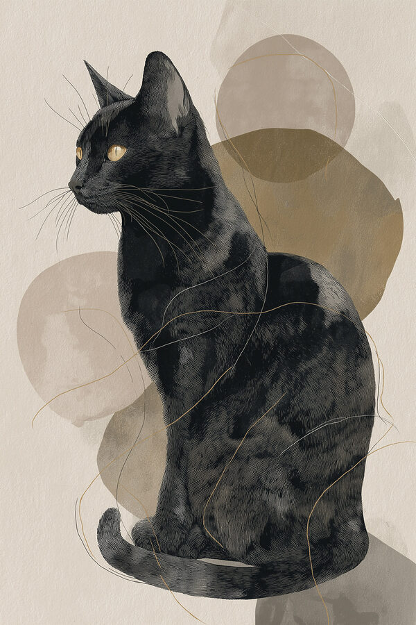 Black cat with yellow eyes Black cat with yellow eyes