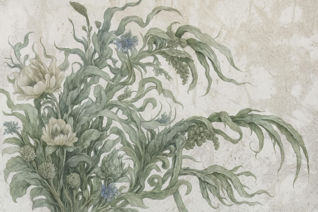 Painting of flowers and leaves Painting of flowers and leaves