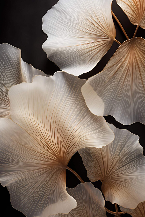 Delicate leaves in soft hues