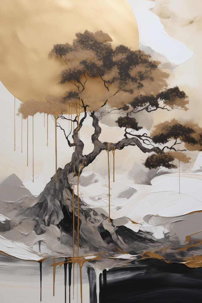 Majestic tree against a serene backdrop
