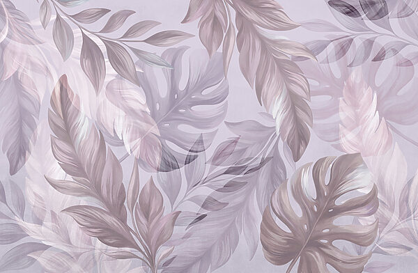 Delicate leaves in soft hues