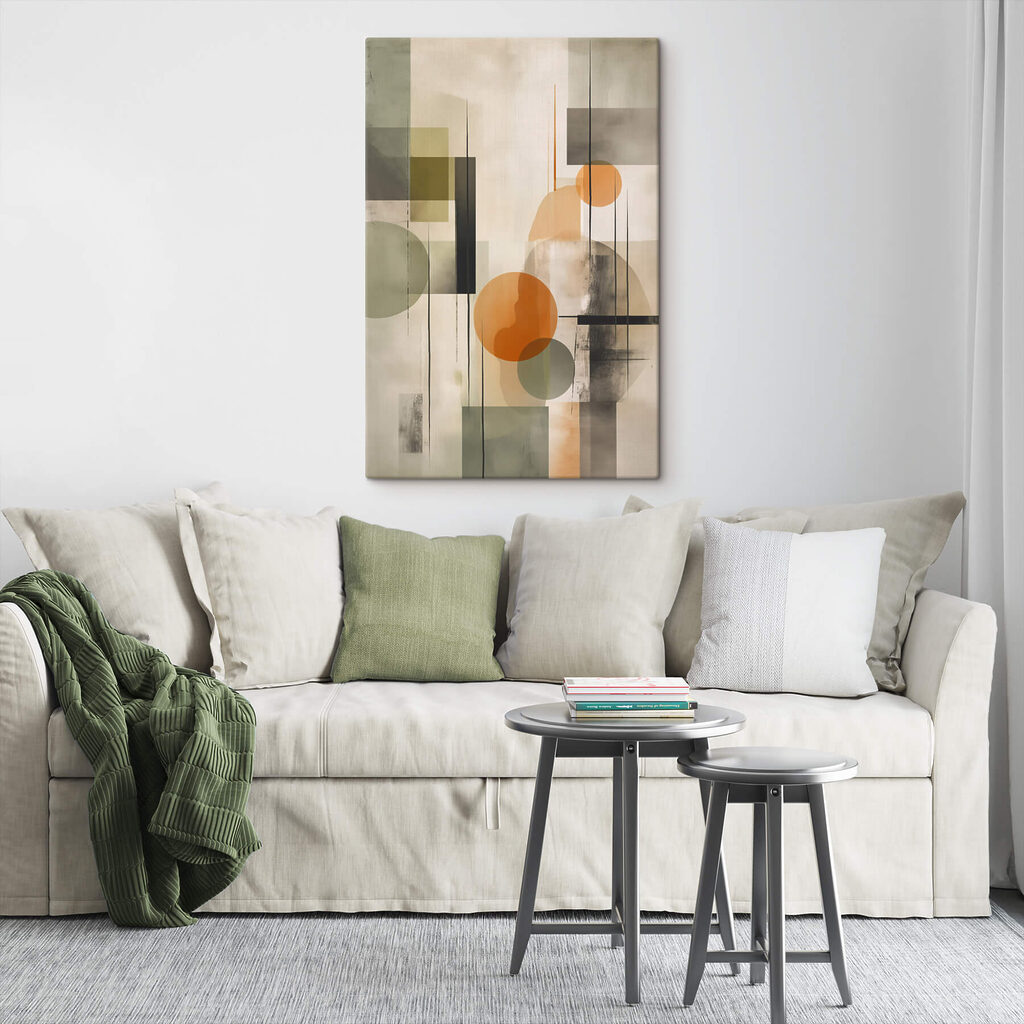 Painting of circles and squares