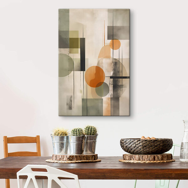 Painting of circles and squares