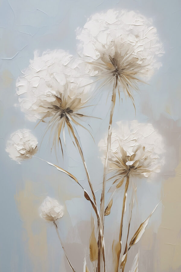 Painting of flowers on a blue background Painting of flowers on a blue background