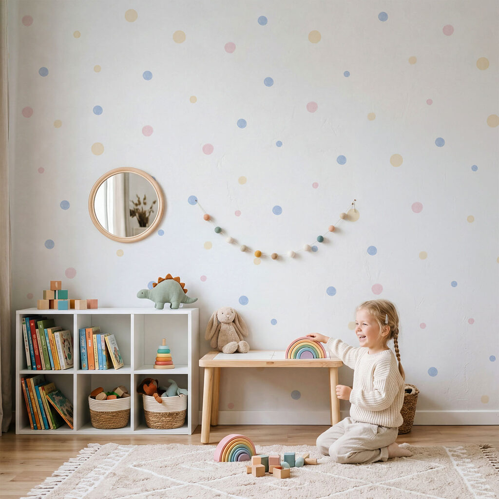 Fehér háttér, színes pontokkal Fehér háttér, színes pontokkal