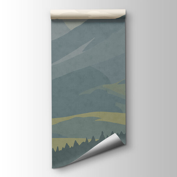 Landscape with a path and mountains Landscape with a path and mountains