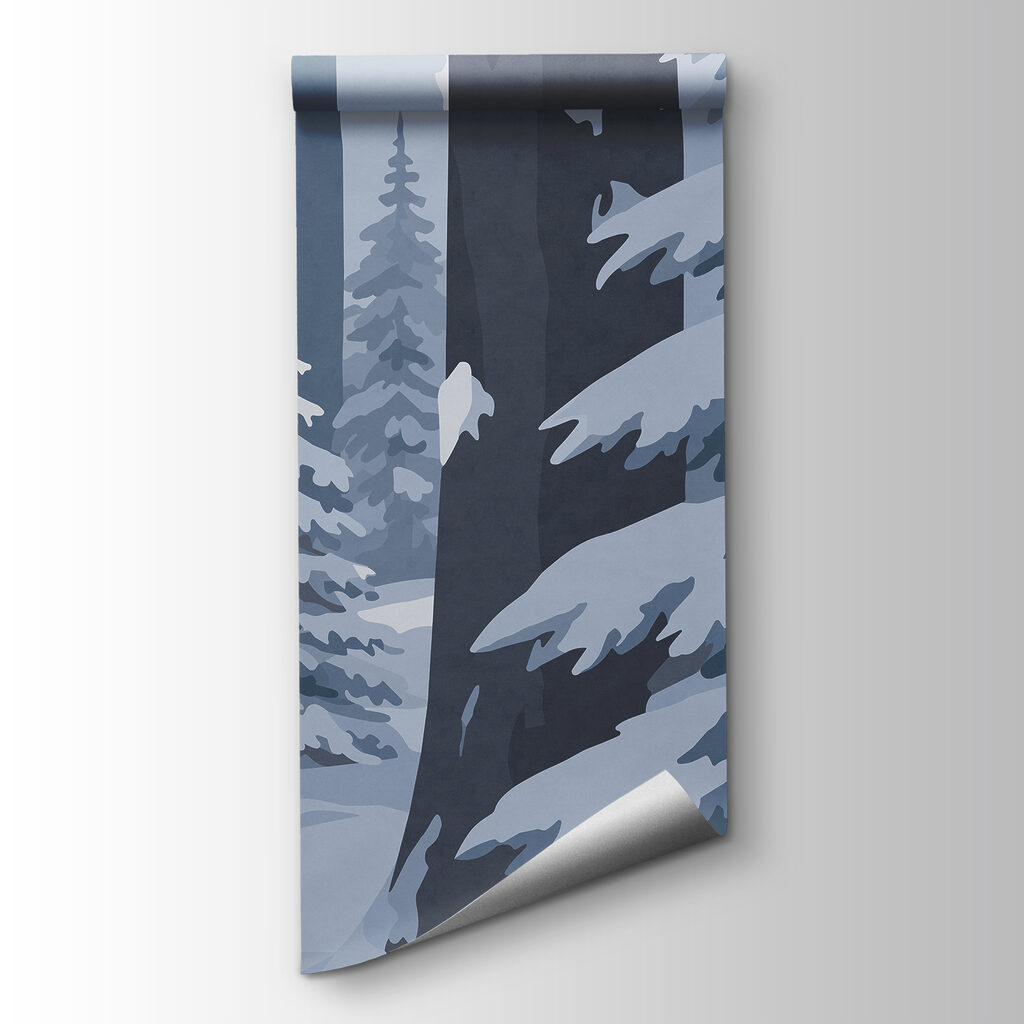 Snowy road in a forest Snowy road in a forest