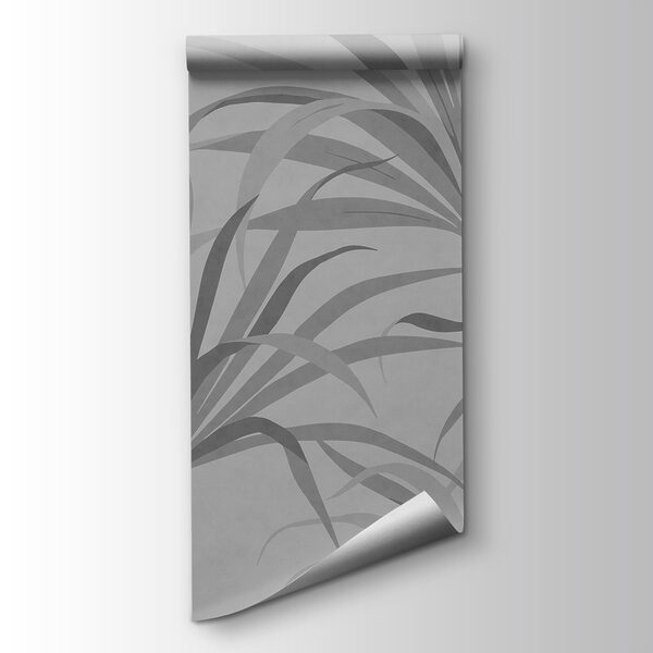 Grey background with leaves
