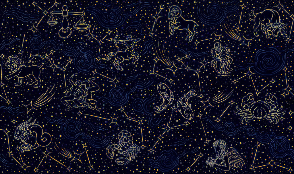 Constellations and stars on a black background Constellations and stars on a black background