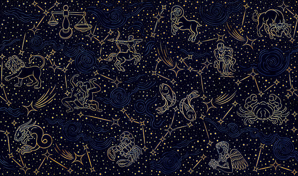 Constellations and stars on a black background Constellations and stars on a black background