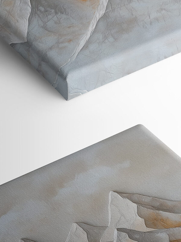 White and brown mountain range