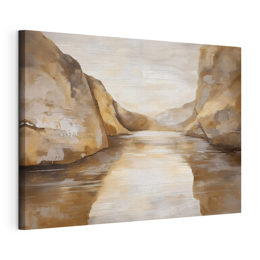 Water next to a rocky mountain Water next to a rocky mountain