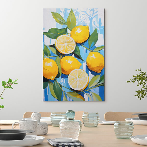 Painting of lemons and leaves