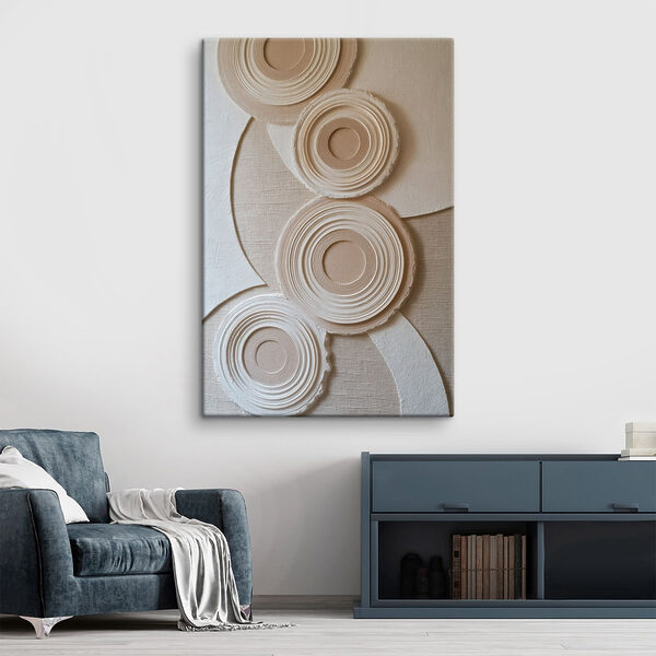 - Circular patterns on textured background