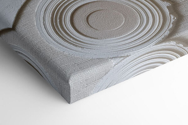 - Circular patterns on textured background