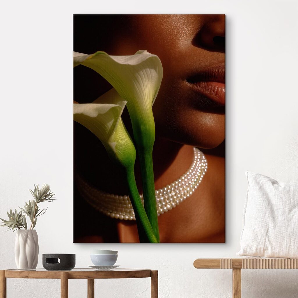 Elegant beauty with floral accents