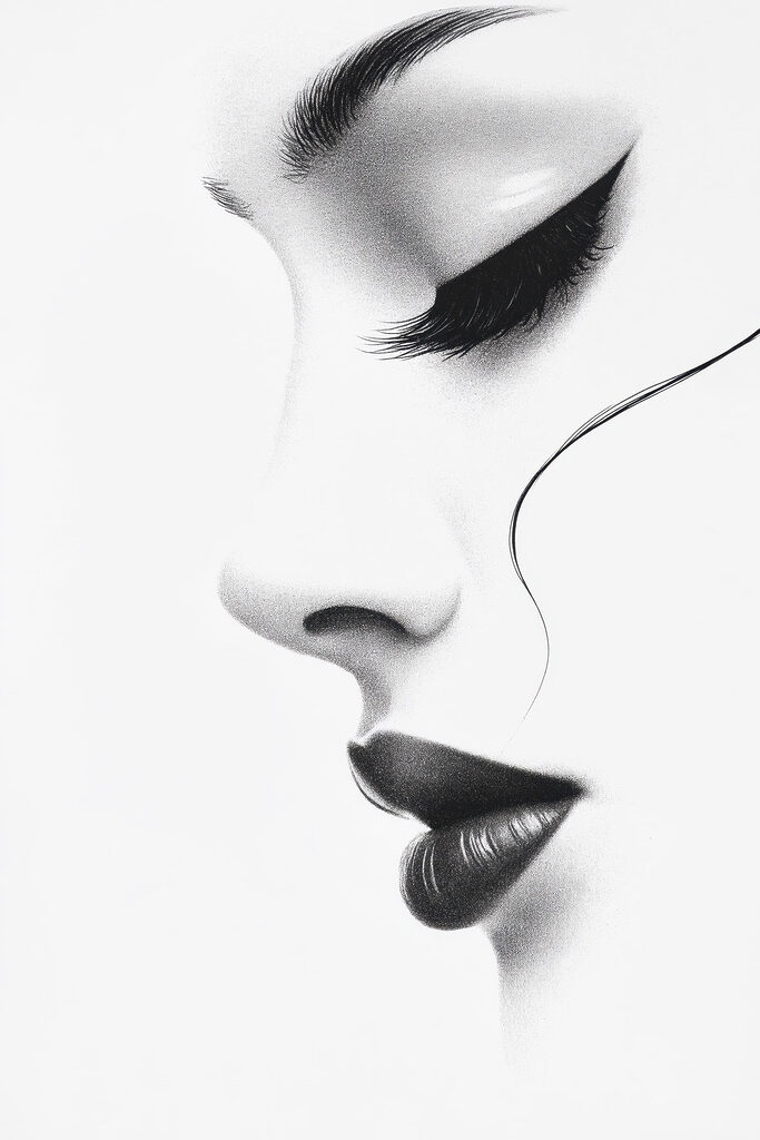 Elegant profile in monochrome shades