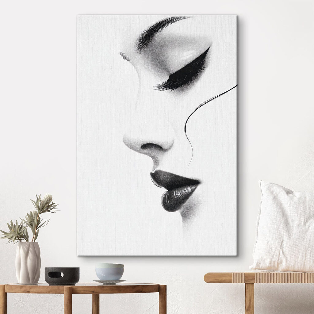 Elegant profile in monochrome shades