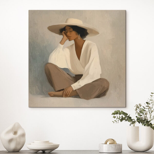 Woman sitting on the floor