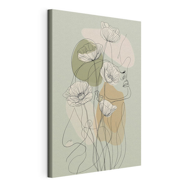 Drawing of a woman with flowers Drawing of a woman with flowers