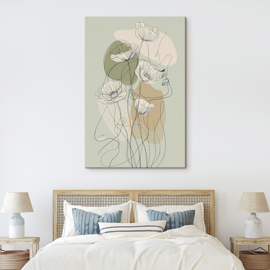 Drawing of a woman with flowers Drawing of a woman with flowers