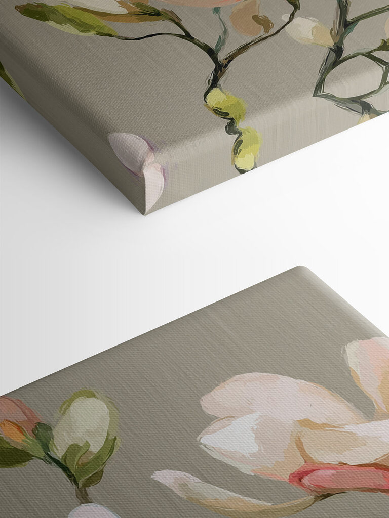 Painting of flowers on a grey background Painting of flowers on a grey background