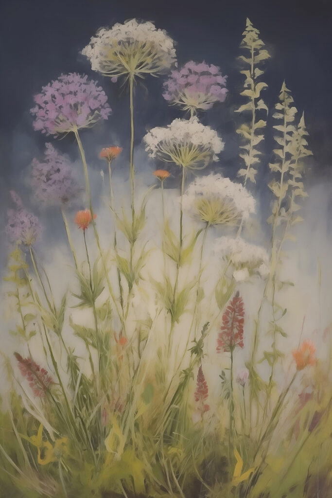 Painting of flowers and plants Painting of flowers and plants