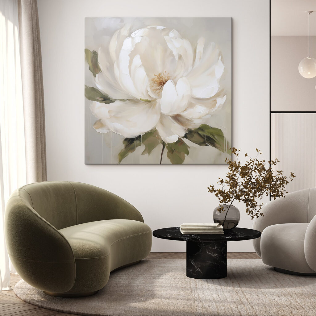 Painting of a white flower Painting of a white flower