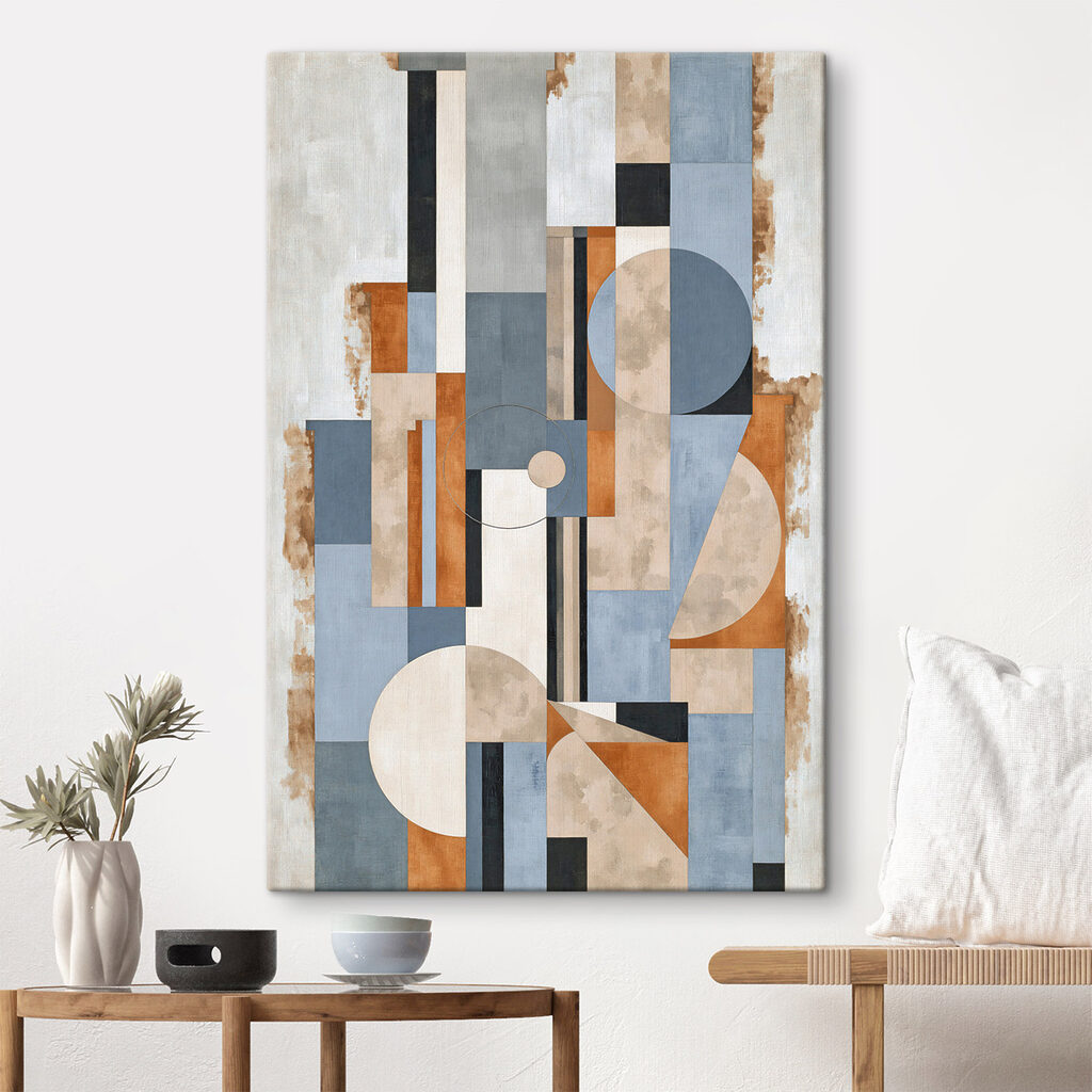 Painting of a geometric pattern Painting of a geometric pattern