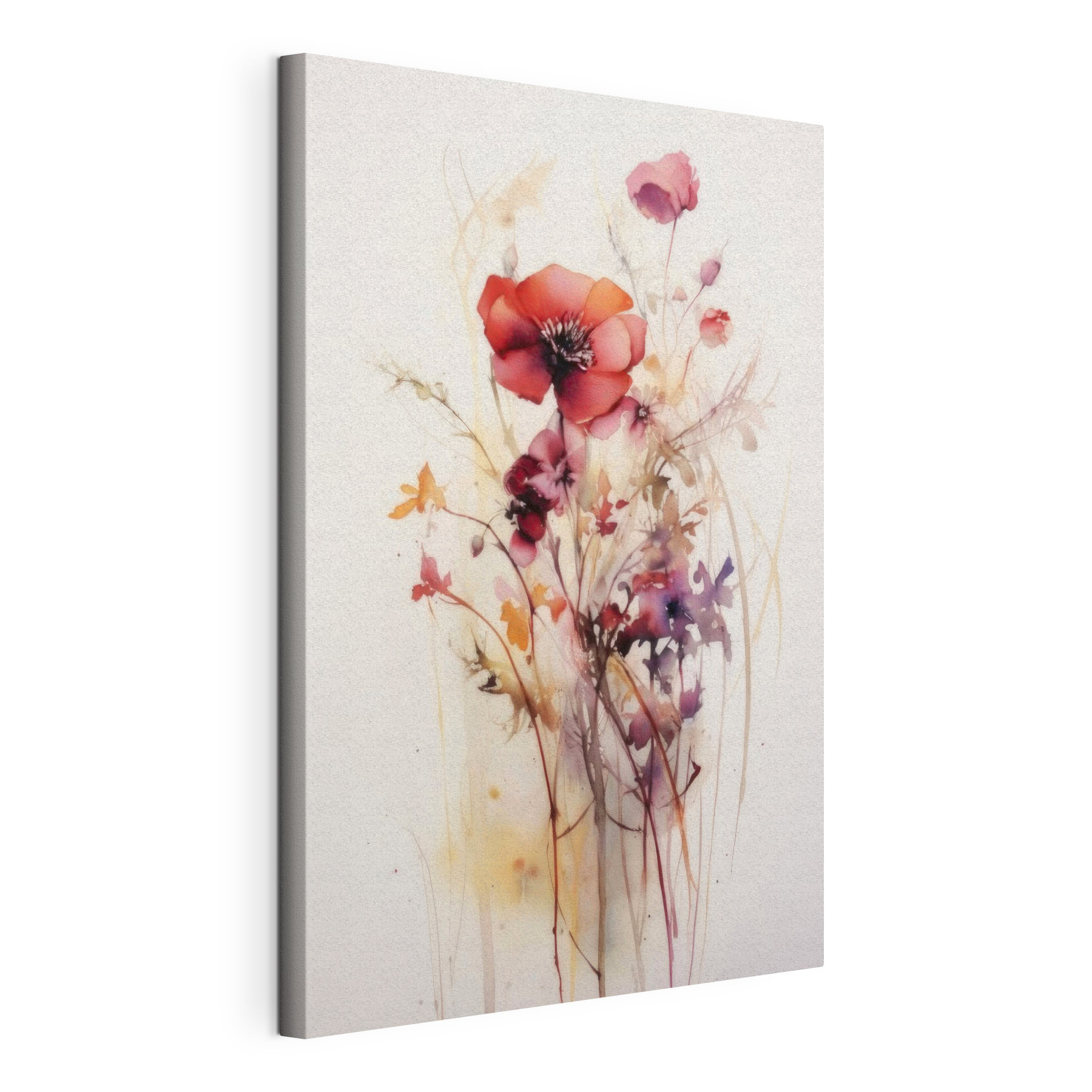 A painting of flowers on a white background