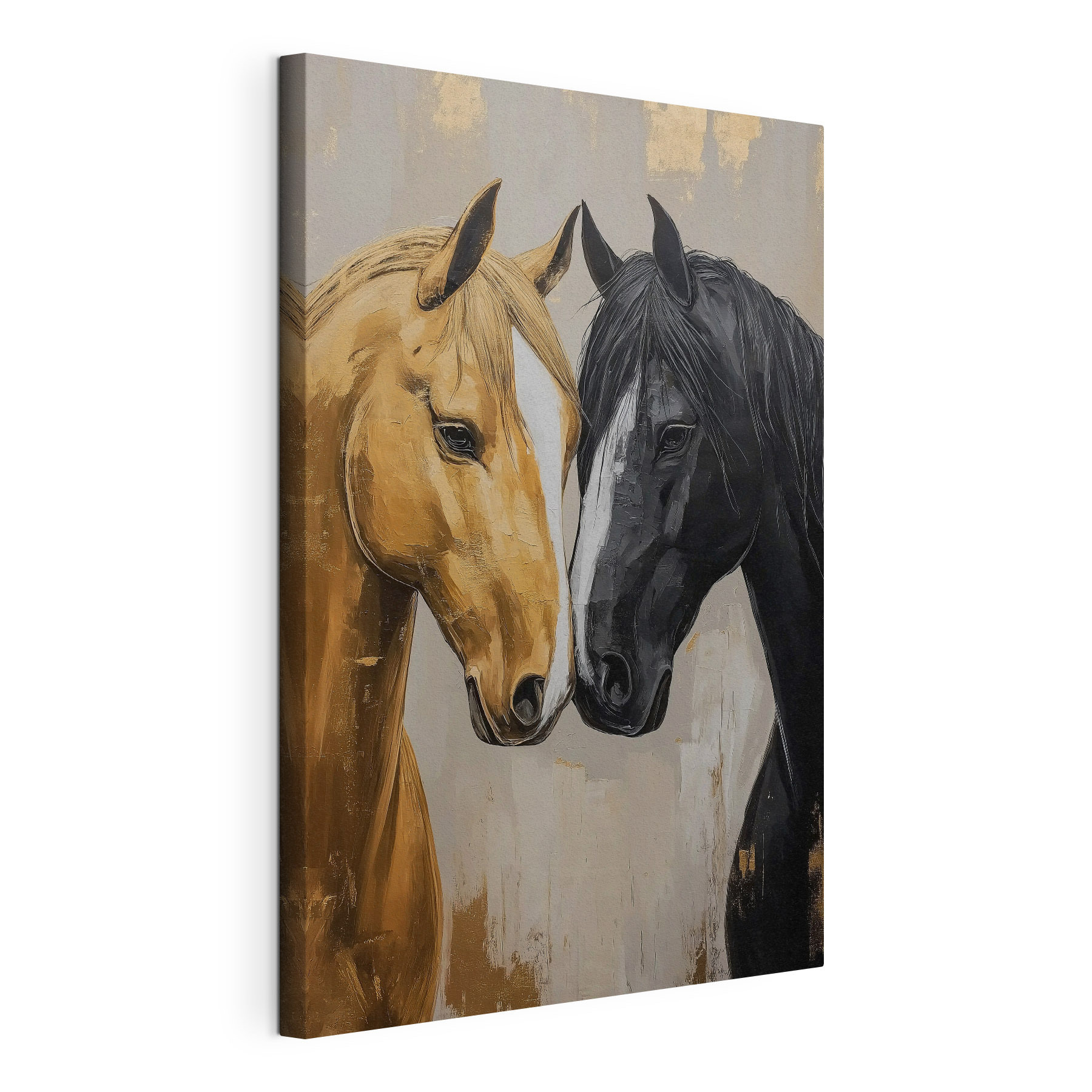 Two horses in gentle embrace Two horses in gentle embrace