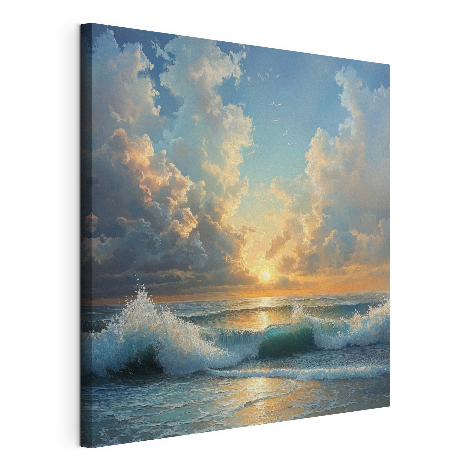 Waves crashing on the beach