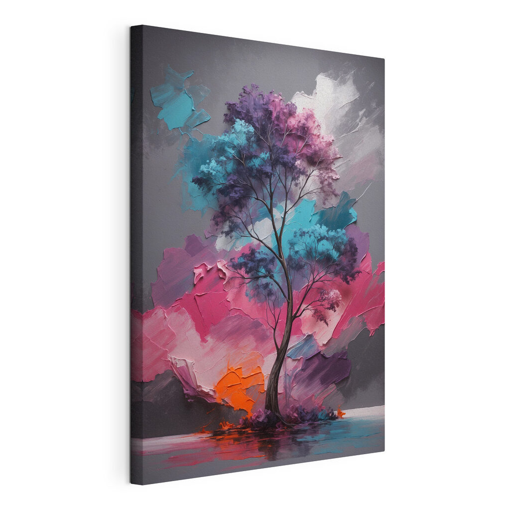 Painting of a tree with different colors Painting of a tree with different colors