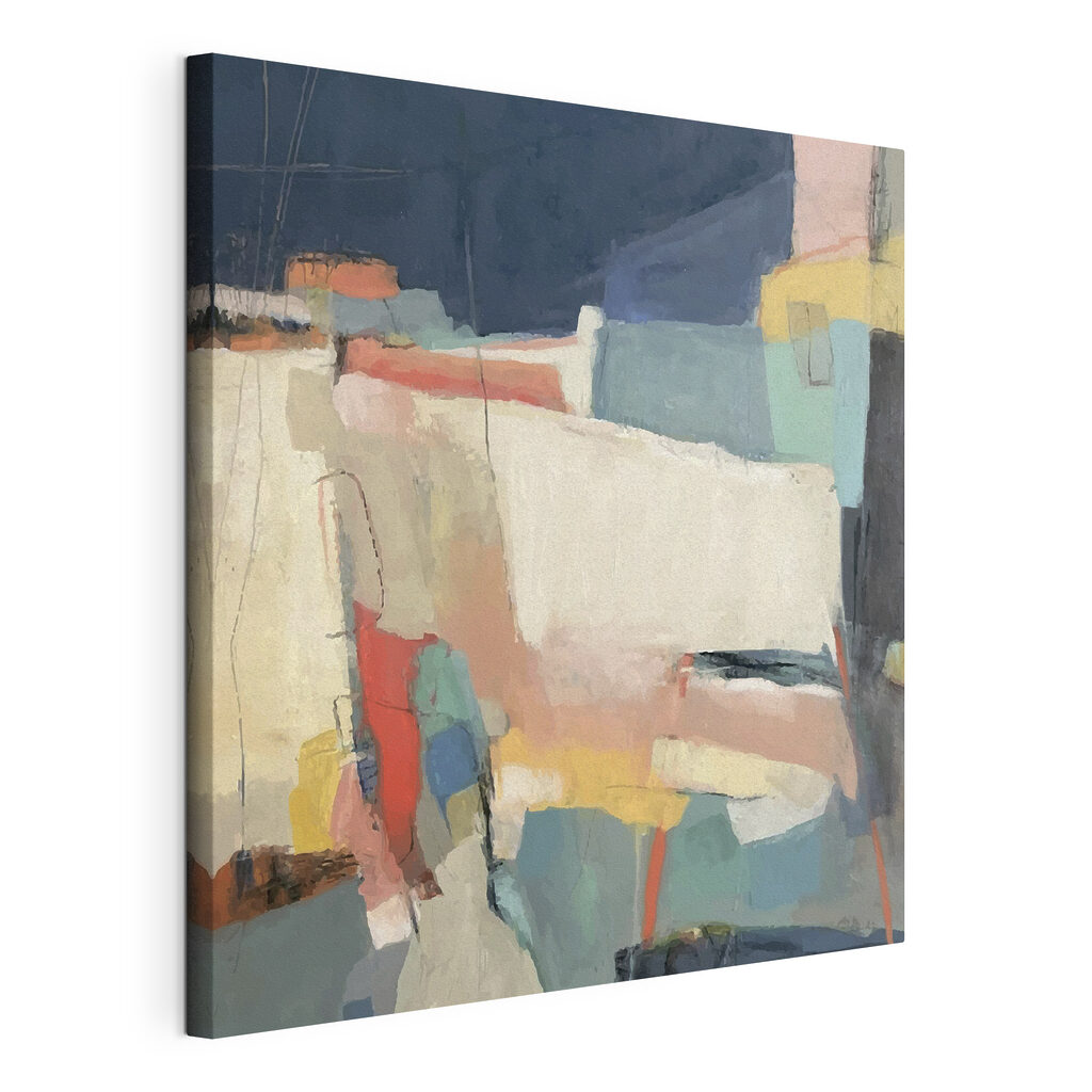 A painting of colorful shapes