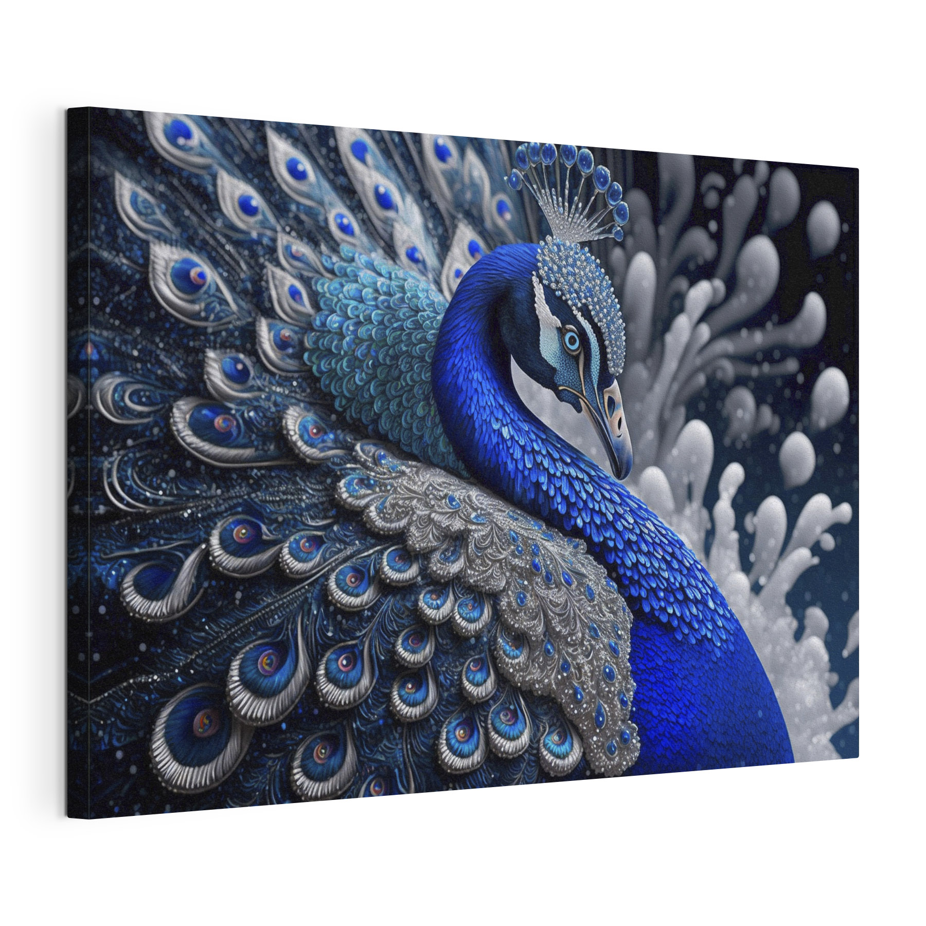 Vibrant peacock in stunning display Vibrant peacock in stunning display