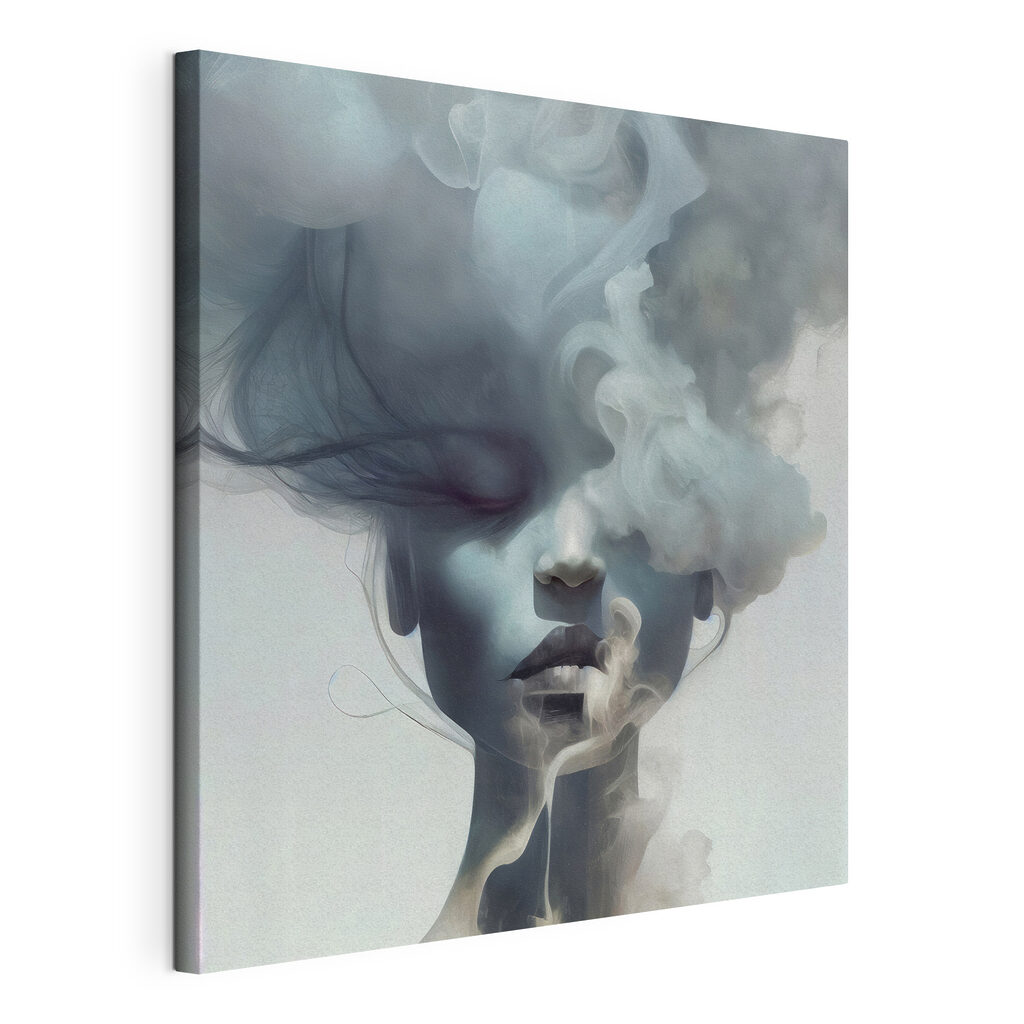A woman with smoke in her hair