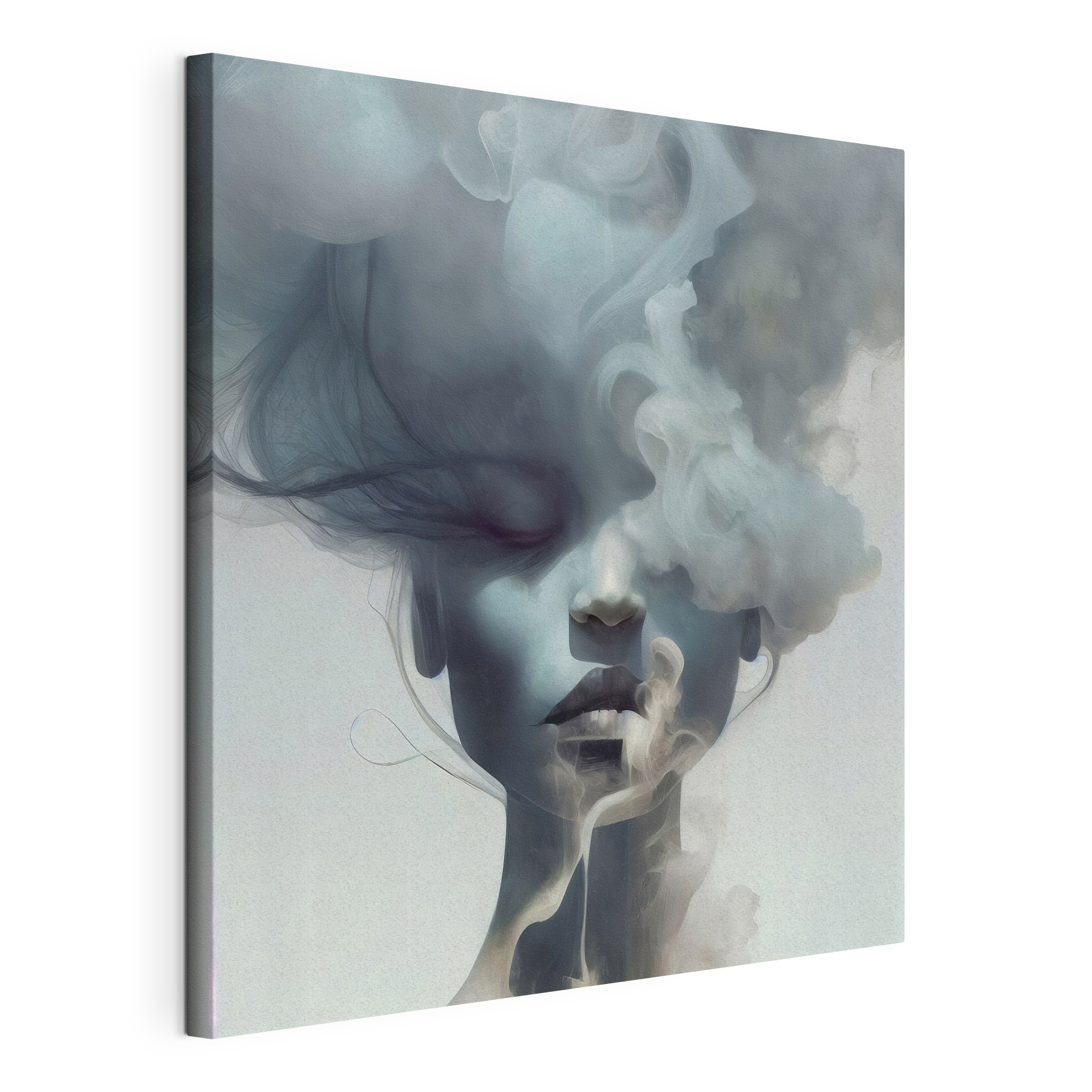 A woman with smoke in her hair